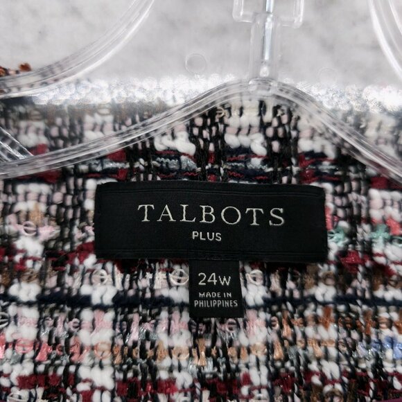 TALBOTS Adele Tweed Jacket Multi Colorful Metallic PLUS Size 24W - Picture 9 of 10